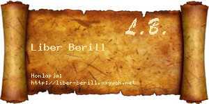 Liber Berill névjegykártya